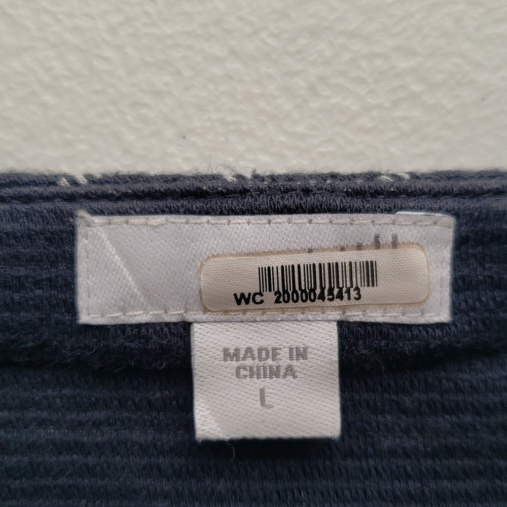 J. Jill Sheath Dress Large Navy Blue Stripe Pockets Work Office Career Corpcore - Picture 5 of 13